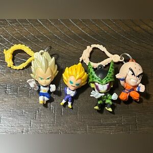 Dragon Ball Z Mini Figure Keychain Lot – Vegeta Cell Krillin – Bandai